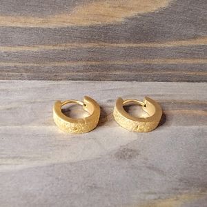 Goldtone Stainless Steel Huggie Earrings